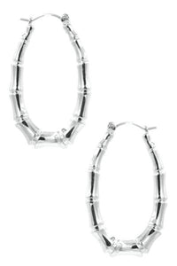 Womens Oval Hoop Metal Earrings