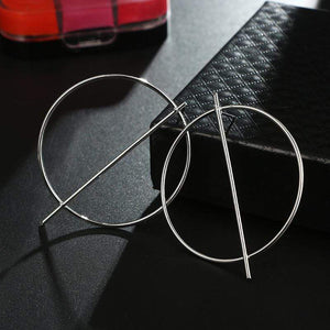 Womens Hoop Bar Stud Earrings Silver Gold Black Tone