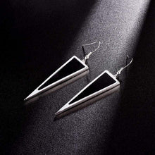 Load image into Gallery viewer, Silver &amp; Black Drop Earrings