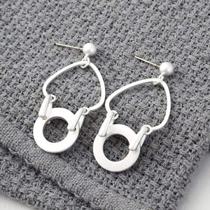 Silver Design Hoop Earrings