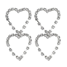 Load image into Gallery viewer, Earrings Womens Double Heart Rhinestone Earrings