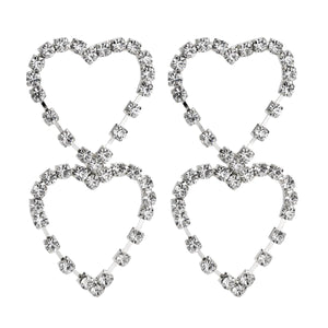 Earrings Womens Double Heart Rhinestone Earrings