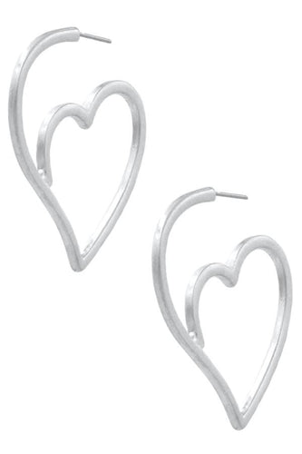 Earrings Womens Silver Heart Earrings