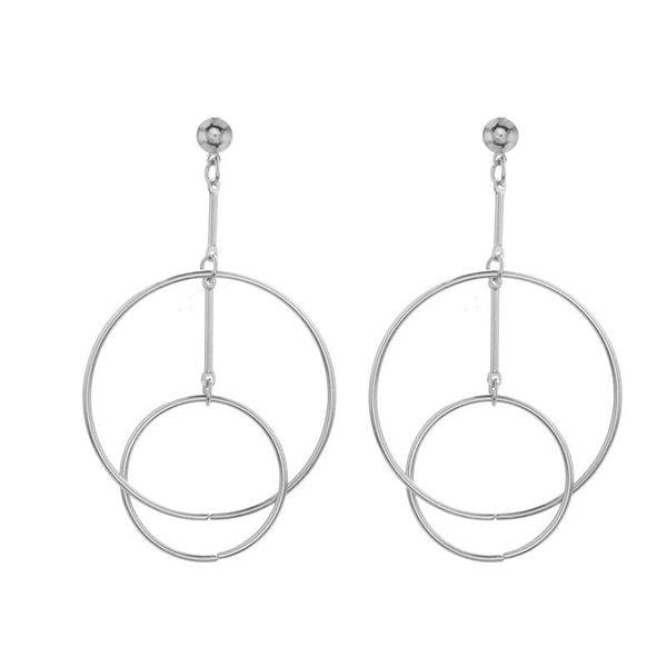 Earrings Womens Silver Hoop Interlock Earrings Jewelry