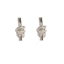 Load image into Gallery viewer, Etta&#39;J Jewelry Earrings Silver Knot Metal Bar Stud Earrings Ear Fashion Jewelry