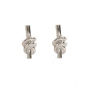 Etta'J Jewelry Earrings Silver Knot Metal Bar Stud Earrings Ear Fashion Jewelry