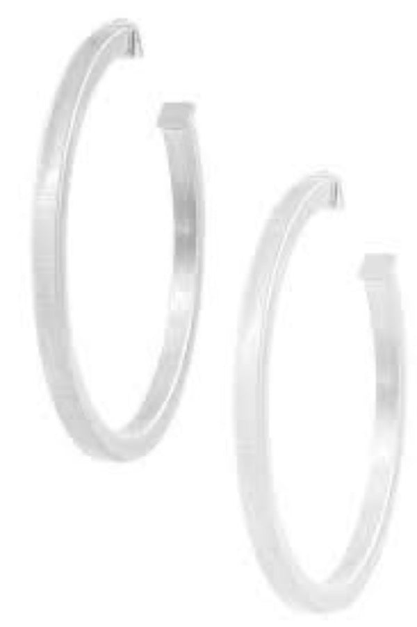 Earrings Womens Silver Metal Hoop Lightweight Non-Tarnish Earrings