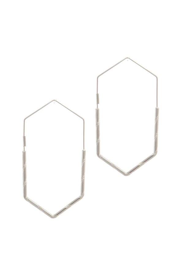 Silver Metal Hoop Earrings