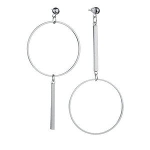 Silver Mirror Design Earrings