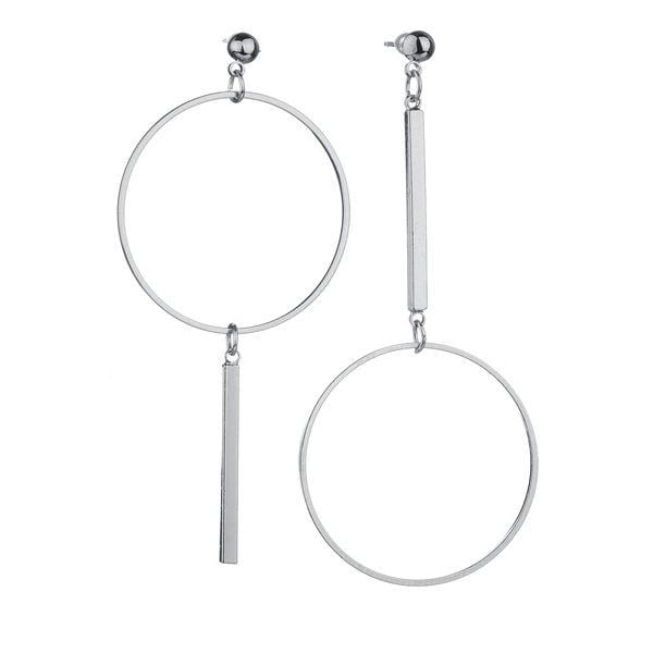 Silver Mirror Design Earrings