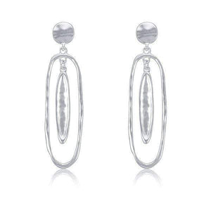 Silver Oval Design Earrings
