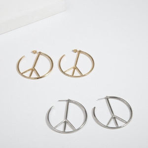 Peace Sign Hoop Earrings
