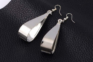Womens Silver Glitter Sparkle Drop Earrings