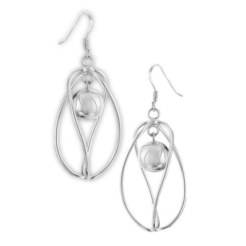 Womens Sterling Silver 925 Double Hoop Earring