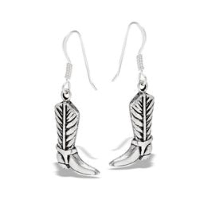 Sterling Silver .925 Cowboy Boots Earrings