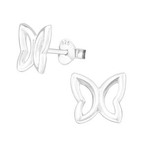 Womens Sterling Silver .925 Butterfly Stud Earrings