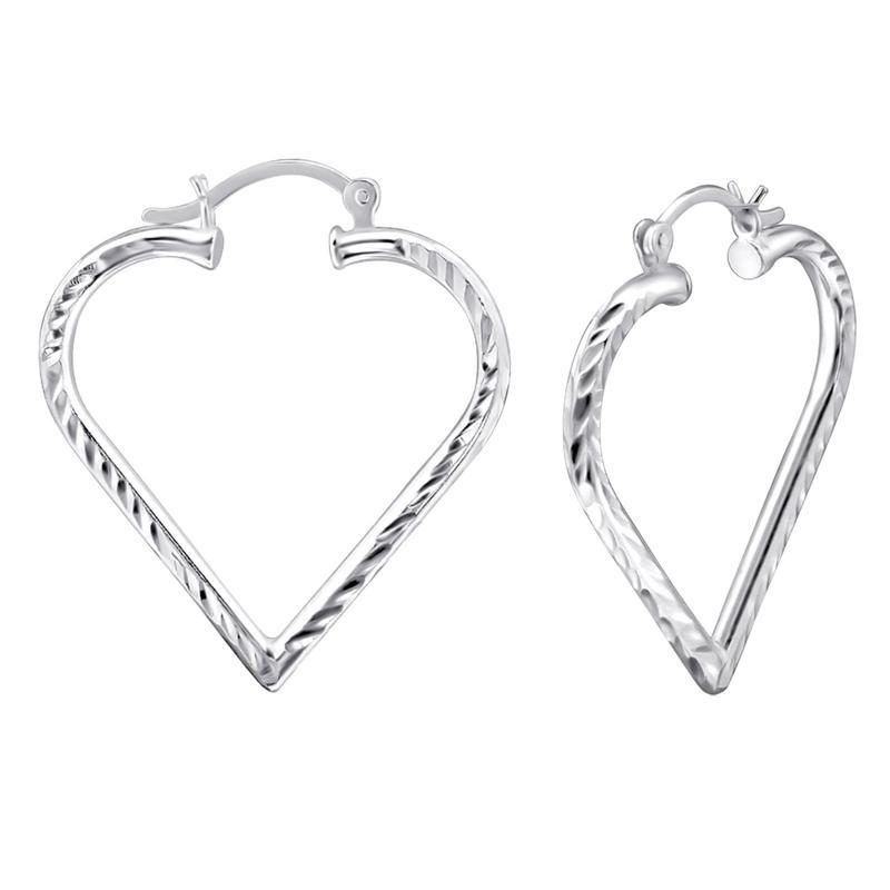Sterling Silver .925 Heart Earrings