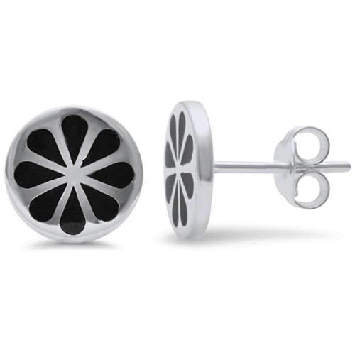 Sterling Silver .925 Pin Wheel Stud Earring Unisex Adult
