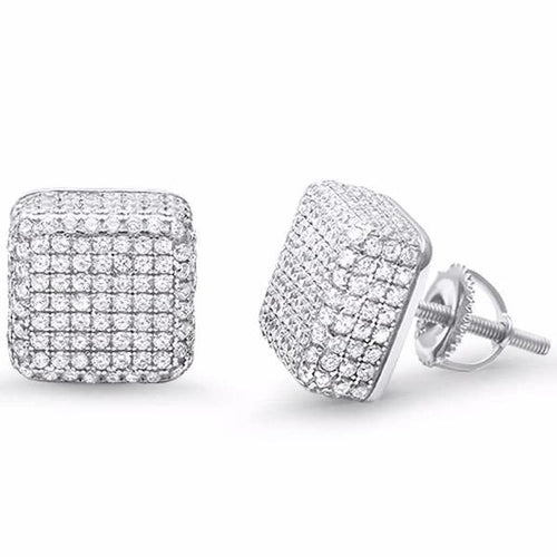 Mens Sterling Silver .925 Zirconia Stud Earrings