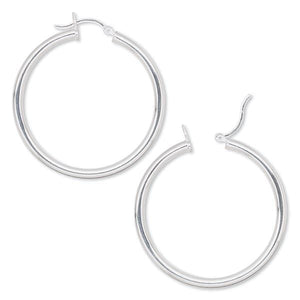 Womens Sterling Silver Hoop Earrings