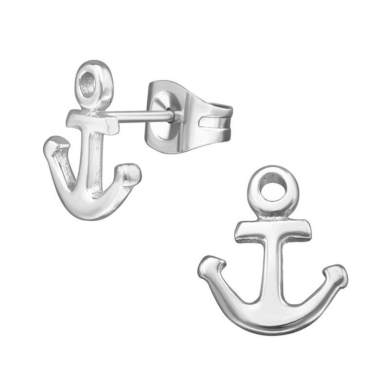 Surgical Stainless Steel Anchor Stud Earrings