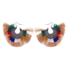 Load image into Gallery viewer, Earrings Womens Silk Fringe Rocker Earring Jewelry