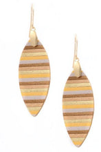 Load image into Gallery viewer, Stripe Leaf Earrings - More Colors