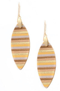 Stripe Leaf Earrings - More Colors