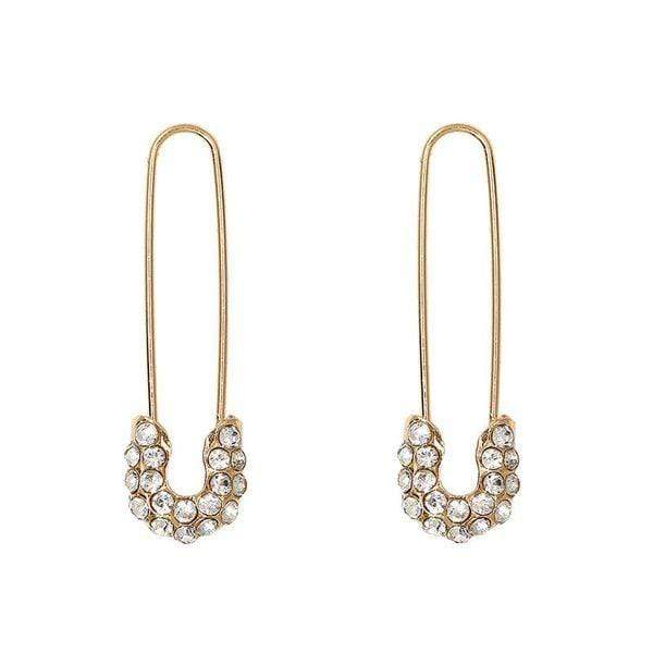 Trendy Paper Clip Crystal Earrings