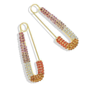 Trendy Paper Clip Crystal Fashion Earrings