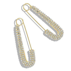 Trendy Paper Clip Crystal Fashion Earrings