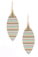 Load image into Gallery viewer, Stripe Leaf Earrings - More Colors