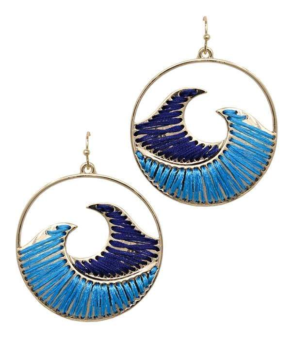 Womens Gold Tone Ocean Wave Hoop Earrings