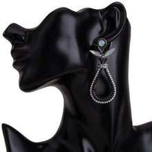 Load image into Gallery viewer, Earrings Womens Teardrop Flower Rhinestone Earrings Jewelry