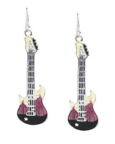 Etta'J Jewelry Earrings Womens Silver Electric Guitar Fashion Earrings