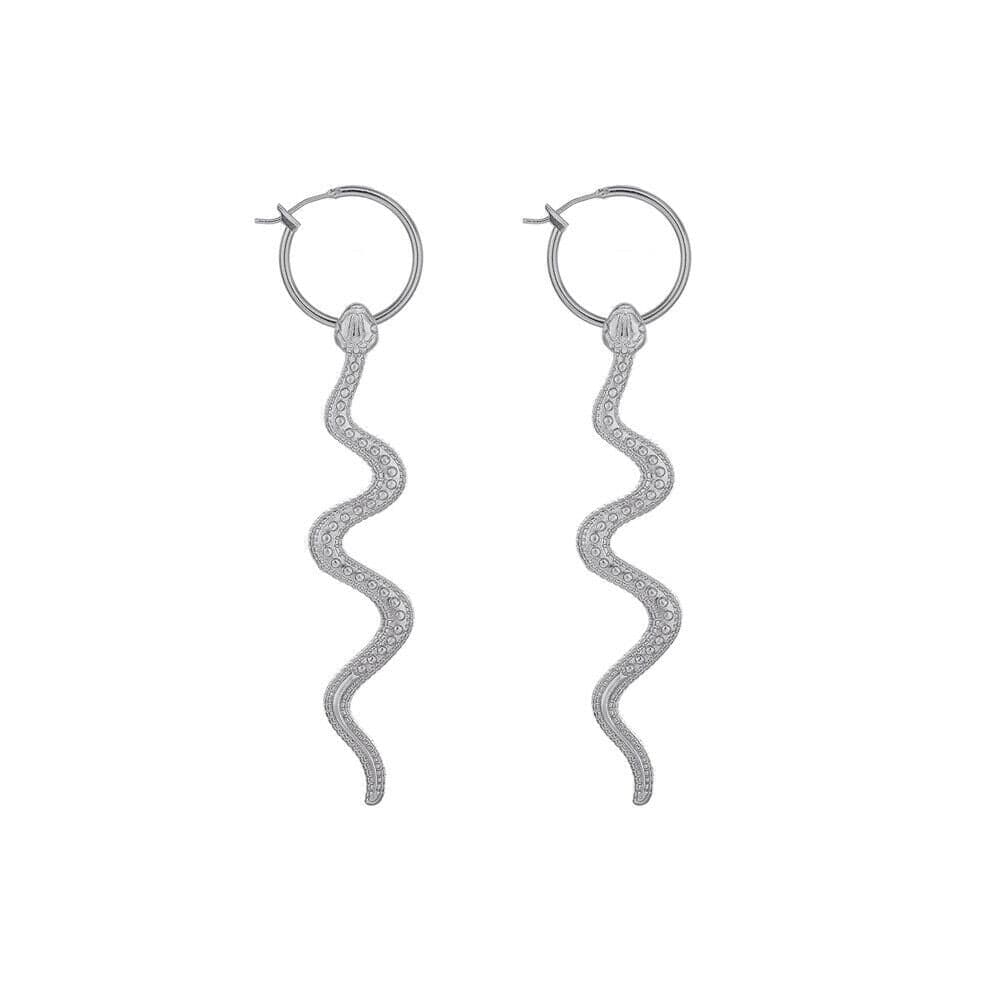 Etta'J Jewelry Earrings Womens Silver Hoop Snake Drop Earrings Jewelry