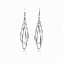 Load image into Gallery viewer, Etta&#39;J Jewelry Earrings Womens Silver Teardrop Hoop Earrings