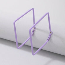Load image into Gallery viewer, Etta&#39;J Jewelry Earrings Womens Square Hoop Purple Fashion Earrings Jewelry