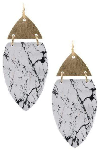 Wood Leaf Earrings