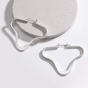 Worn Silver Geometric Earrings