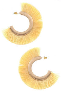 Womens Open Hoop Fringe Earrings