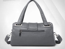 Load image into Gallery viewer, Black and Gray Vegan Handbag