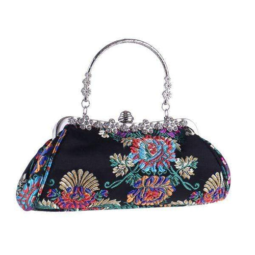 Satin Flower Evening Handbag