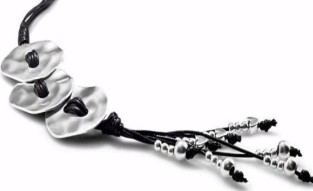 Womens Silver Pendant Long Necklace