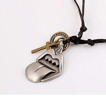 Load image into Gallery viewer, Black Cord Rock-n-Roll Pendant Necklace Unisex Adult