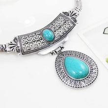 Load image into Gallery viewer, Silver and Turquoise Pendant Necklace