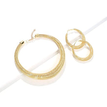 Load image into Gallery viewer, Womens Gold Electroplated Statement Earring Necklace Set