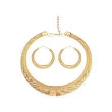 Load image into Gallery viewer, Womens Gold Electroplated Statement Earring Necklace Set