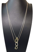 Load image into Gallery viewer, Etta&#39;J Jewelry Necklaces 2-Strand Copper Steel &amp; Gold Necklace with Heart Pendants