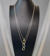 Load image into Gallery viewer, Etta&#39;J Jewelry Necklaces 2-Strand Copper Steel &amp; Gold Necklace with Heart Pendants